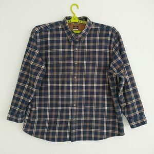 Ridgecut Toughwear Shirt Mens 3XL Blue Plaid Heavy Flannel Button Down Workwear